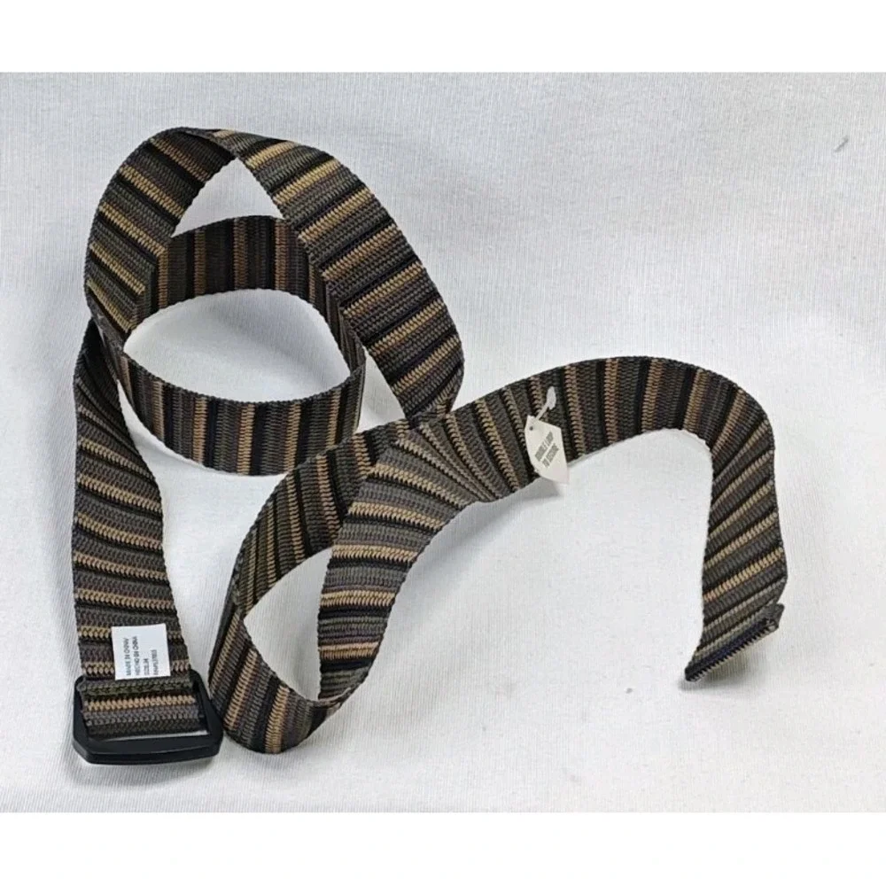 Orvis Woven Slip Through Belt Size 34 Striped Brown Striped‎ Adjustable